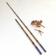 【コミ未調整商品】18芳技(よしわざ) 竿掛け 1本半物 口巻＋大砲万力 カリン (小型)セット (40104-20022set)