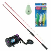 船タコフルセット セルフォートタコエギ 180H ＆ フライデータコ PE2号150m付 ＆ タコエギ3.5号 (funetakoset-a-021) |  明石沖 東京湾 エギタコ オクトパッシング 船釣り入門