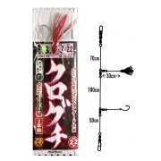 ハヤブサ クログチ2本針 赤タコベイト TNAGAI7 18-5(haya-334736)[M便 1/20] | クログチ 仕掛け 胴突き タコベイト 船釣り 深場
