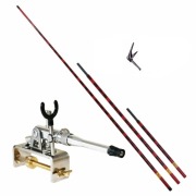  無心燦 竿挂二本物＆おり釣具 ヘラ用メタル竿掛け大砲万力＆ダイシン ヘッド（竿掛け用枕） コクタン 7.0ｍｍセット (mushinsaokakeset-004)