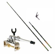  無心 悠 緑笛巻き総塗り 一本半竿掛け＆おり釣具 ヘラ用メタル竿掛け大砲万力＆ダイシン ヘッド （竿掛け用枕）コクタン 7.5ｍｍセット(mushinsaokakeset-006)