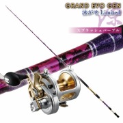 ゴクスペ GRAND EVO源 泳がせLimited 195 スプラッシュパープル&シマノ 09TALICA 20II タリカ (ori-funeset996)｜ゴクスペ 総糸巻き 源 GEN 泳がせ 沖釣り 船釣り 大物 リアルワンピース スラスソリッド シマノ