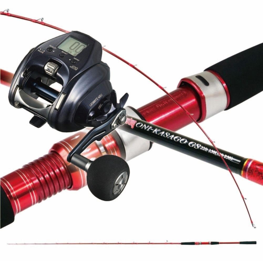 おり釣具 グラスソリッド船竿 オニカサゴGS 220-150&ダイワ 25 レオブリッツ 400J 右ハンドル/電動リール セット (seamas-onikasaset-002)｜おり釣具 船竿 船釣り 沖釣り オニカサゴ 電動リール 中深海 中深場 船竿