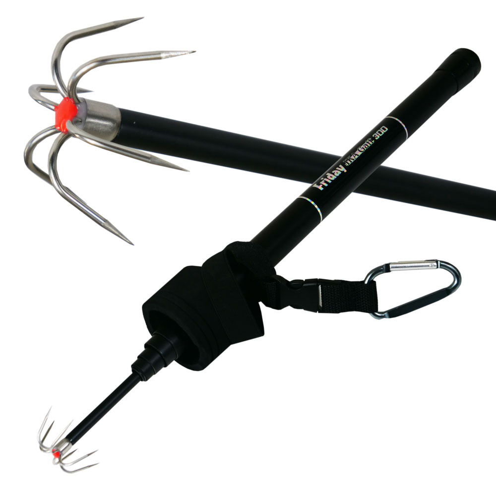 おり釣具 超小継 フライデー イカギャフ 300 ブラック(ori-784436)｜イカ ギャフ ランディング エギング アオリイカ コウイカ スミイカ 防波堤 デカイカ エギ 春イカ おり釣具 フィッシングツール 