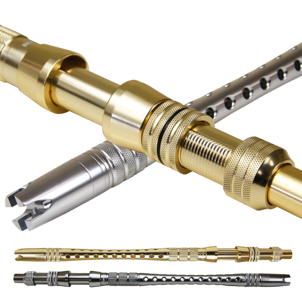 おり釣具 オリジナル スタンディング用アルミバット AM-glゴールド・AM-gmガンメタ 13mm、14mm フェルール付（ori-bam）｜アルミバット フェルール ロングフェルール ロッドカスタム マダイ シマアジ