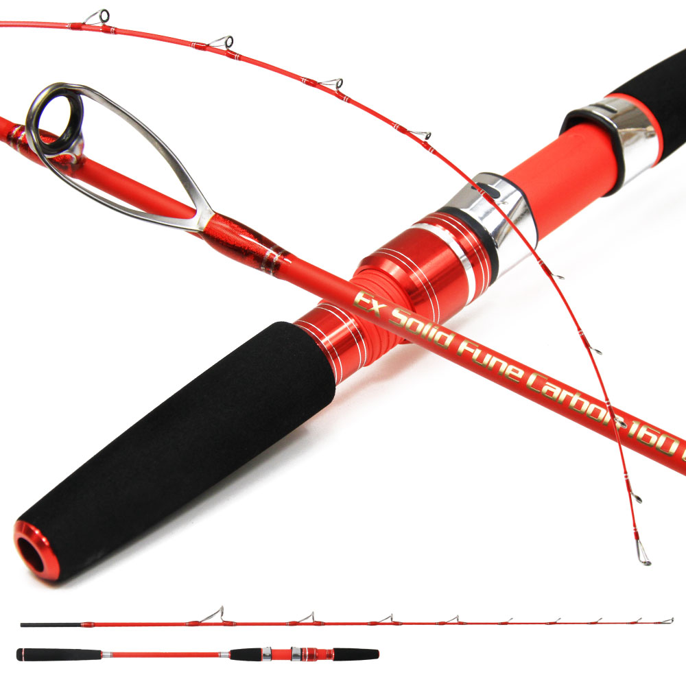 カーボンソリッド万能船竿 シーマスタッグ EXソリッド船 カーボン160 (ori-exc160)｜最安  フルソリッド ロッド タコ アマダイ ヒラメ タチウオ 釣り ライト 泳がせ ノマセ 落とし込み 船釣り カーボン 竿