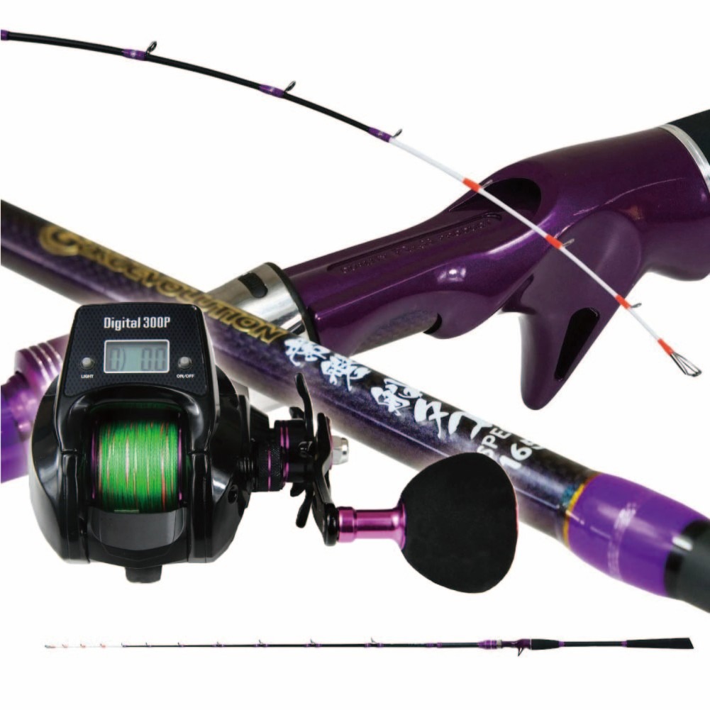 常磐 船タコセット ゴクスペ ゴクエボリューション 常磐 船タコスペック 165＆SeaMastug Digital 300P PEライン2号200m付き (ori-funeset1008)| ピュアテック ゴクスペ 沖釣り 船タコ 大タコ 常磐タコ タコ釣り セット タックル タコ釣り