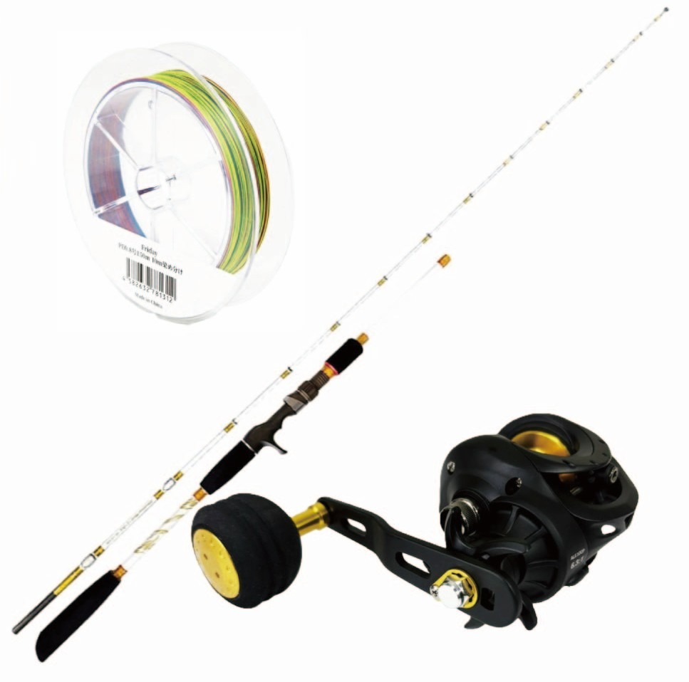 ライト船釣りセット シャローネクスト小船 220(15～50号) ＆PROMARINE ALE100P アレシア＆おり釣具 オリジナル FridayPE2号 150m 10m/5色マルチカラー（1号-130ｍ) (ori-funeset1012)| おり釣具 沖釣り グラスソリッド 船竿 船釣り ライトゲーム マダイ アジ セット