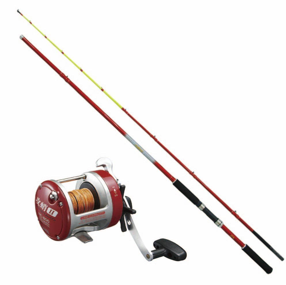 タコ釣りセット タコVX2 150＆攻蛸2 PEライン8号50m付(ori-funeset709)｜タコロッド タコVX2 150 ビニール袋入り プロックス 両軸リール 攻蛸2 PEライン8号50m付 タコ釣り 船タコタコエギ
