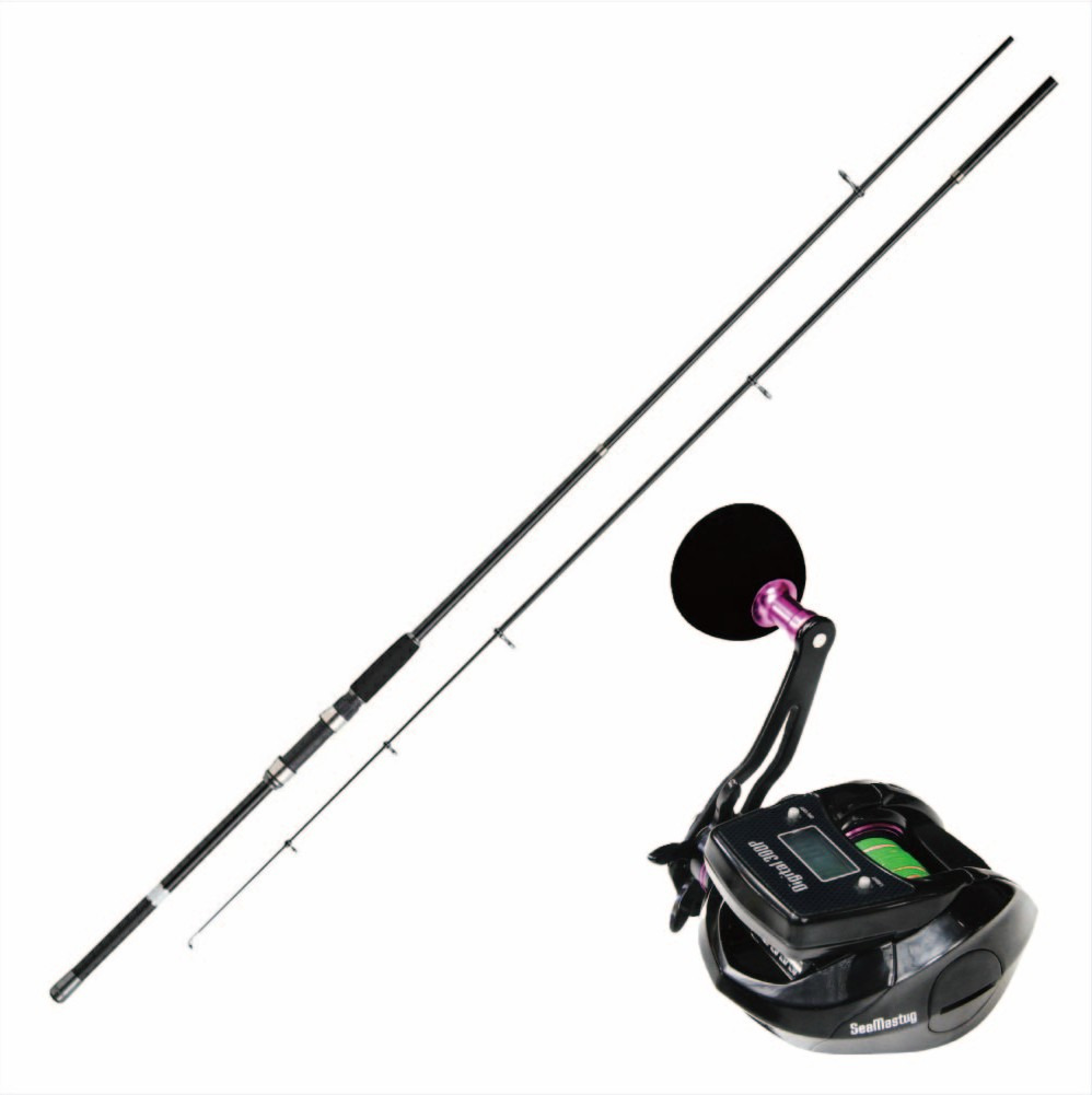 振出船竿 デジタルカウンターリール セット ファビラス船 50-270 ＆ SeaMastug Digital 300P PEライン2号200m付き (ori-funeset733)｜船釣り 釣りセット振出竿 船竿 