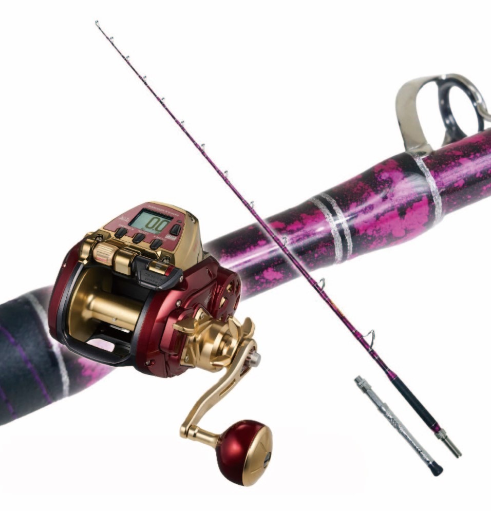 ゴクスペ深海セット GrandEvo ディープシー 240-500 スプラッシュパープル＆ダイワ 24 シーボーグ G800MJ 右ハンドル（ori-funeset931)｜おり釣具 船竿 船釣り 沖釣り 泳がせ釣り 大物釣り クエ マグロ カンパチ アブラボウズ イシナギ ウインチ釣り 総糸巻き竿