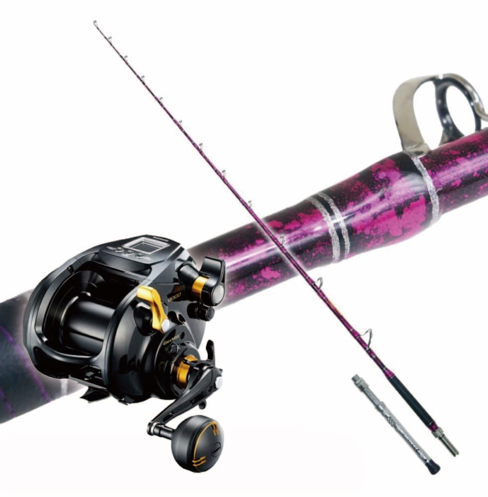 ゴクスペ深海セット GrandEvo ディープシー 240-500 スプラッシュパープル＆シマノ 22 ビーストマスター 9000（ori-funeset932)｜おり釣具 船竿 船釣り 沖釣り 泳がせ釣り 大物釣り クエ マグロ カンパチ アブラボウズ イシナギ ウインチ釣り 総糸巻き竿