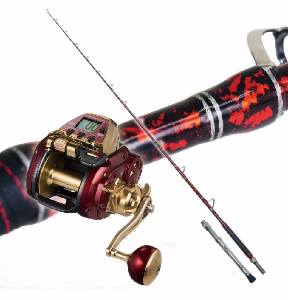 ゴクスペ深海セット GrandEvo ディープシー 240-500 スプラッシュブラック ＆ ダイワ 24 シーボーグ G800MJ 右ハンドル (ori-funeset933)｜おり釣具 船竿 船釣り 沖釣り 泳がせ 大物釣り クエ マグロ カンパチ アブラボウズ イシナギ ウインチ釣り 総糸巻 竿