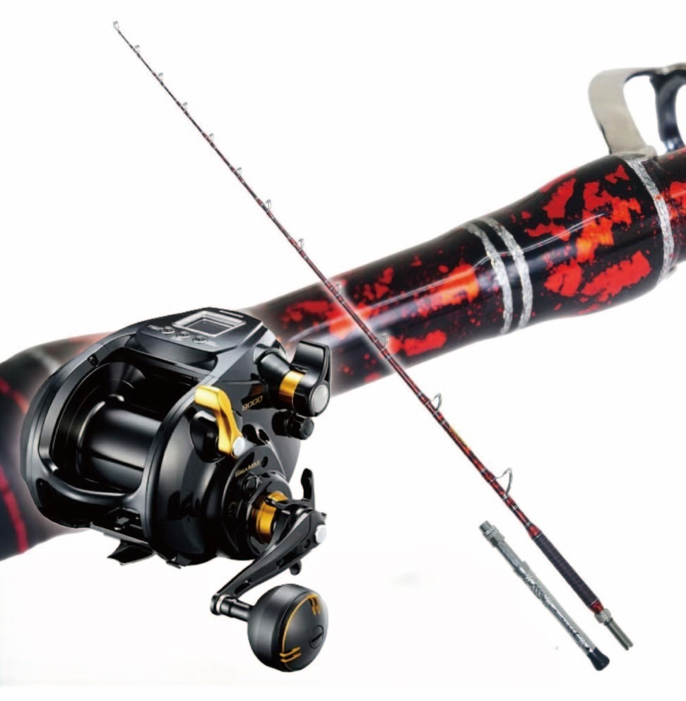 ゴクスペ深海セット GrandEvo ディープシー 240-500 スプラッシュブラック＆シマノ 22 ビーストマスター 9000（ori-funeset934)｜おり釣具 船竿 船釣り 沖釣り 泳がせ釣り 大物釣り クエ マグロ カンパチ アブラボウズ イシナギ ウインチ釣り 総糸巻き竿