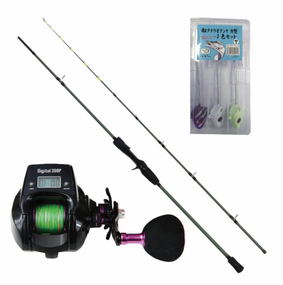 テンヤ付きタチウオセット オーシャンバリュー テンヤタチウオ180H ＆ シーマスタッグデジタル 300P ＆ 船タチウオテンヤ40号 3色入り (ori-funeset943)｜おり釣具 船竿 船釣り 沖釣り タチウオ テンヤ テンヤタチウオ