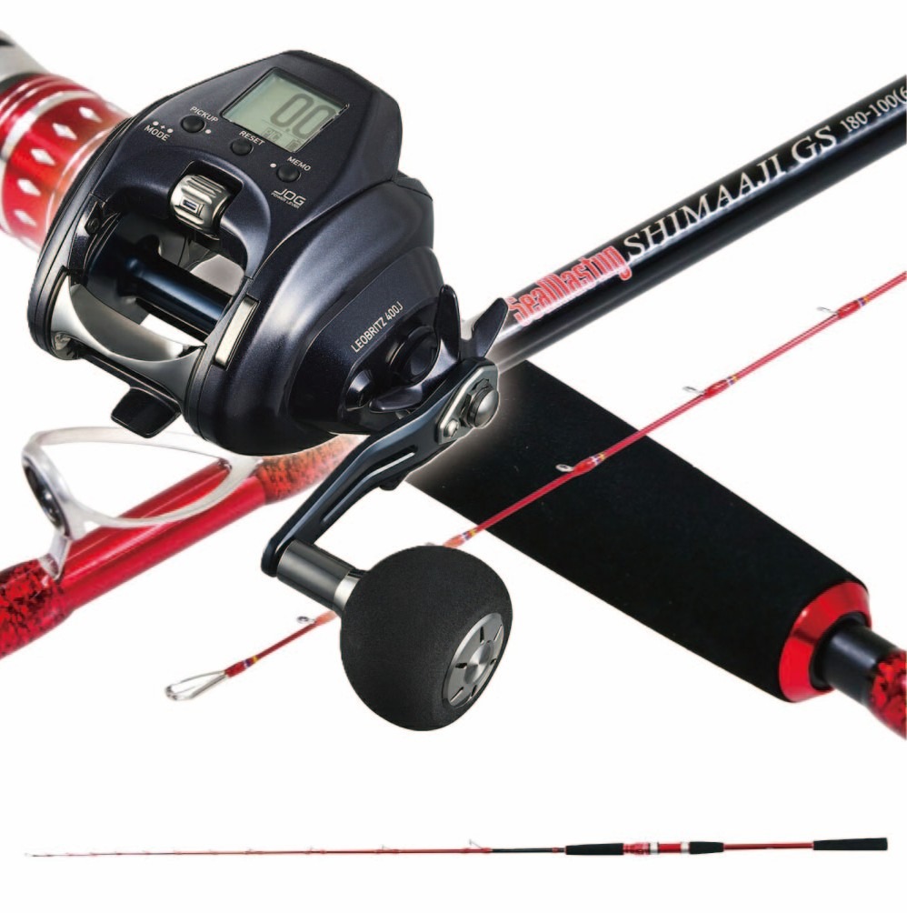 おり釣具オリジナル シマアジ電動セット シーマスタッグ シマアジ GS 180-100＆ダイワ 25 レオブリッツ 400J 右ハンドル/電動リール (ori-funeset990)｜おり釣具 船竿 船釣り 沖釣り 深海釣り シマアジ 電動リール  遠征釣り グラスソリッド