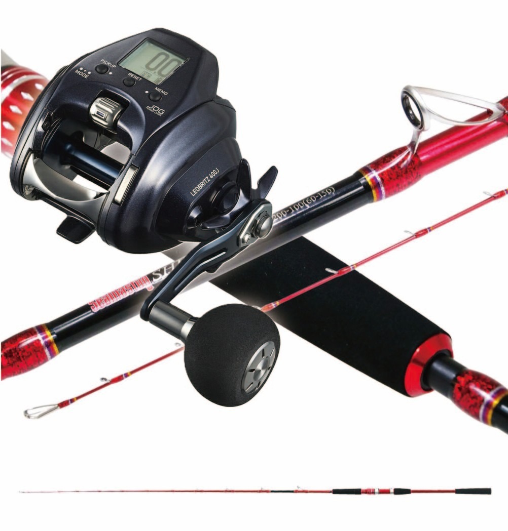 おり釣具オリジナル シマアジ電動セット シーマスタッグ シマアジ GS 200-100＆ダイワ 25 レオブリッツ 400J 右ハンドル/電動リール (ori-funeset991)｜おり釣具 船竿 船釣り 沖釣り 深海釣り シマアジ 電動リール  遠征釣り グラスソリッド