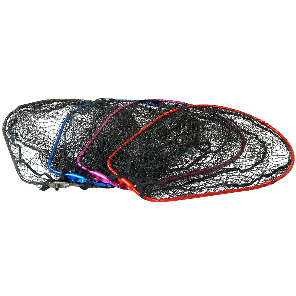 おり釣具 四つ折りランディングネットL オーバルフレーム ガンメタ／ブルー／パープル／レッド (ori-net4l)｜ 玉網 タモ網 ショア 波止場 オカッパリ 釣り シーバス ルアー オーバルフレーム