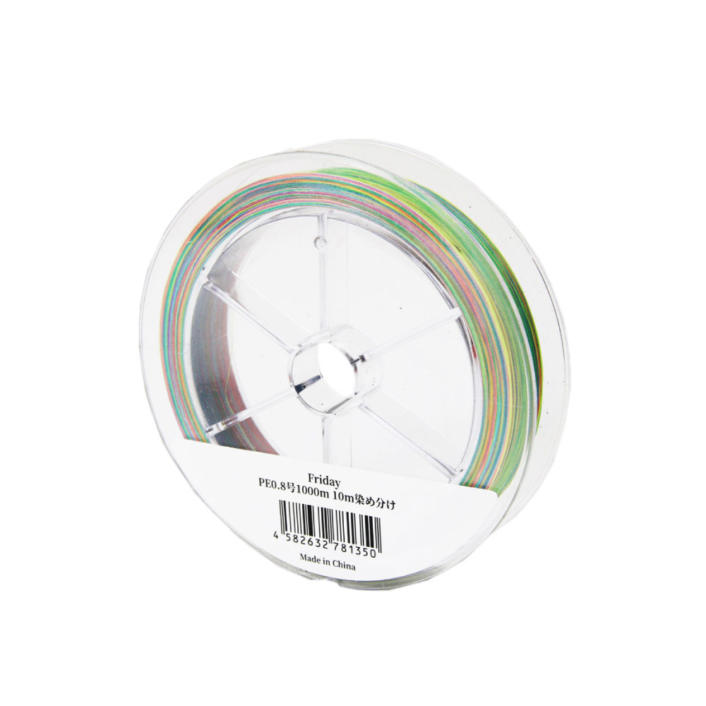 【6Cpost】におすすめ オリジナル FridayPE0.8号 1000m 10m/5色マルチカラー(ori-pe1000-781350)