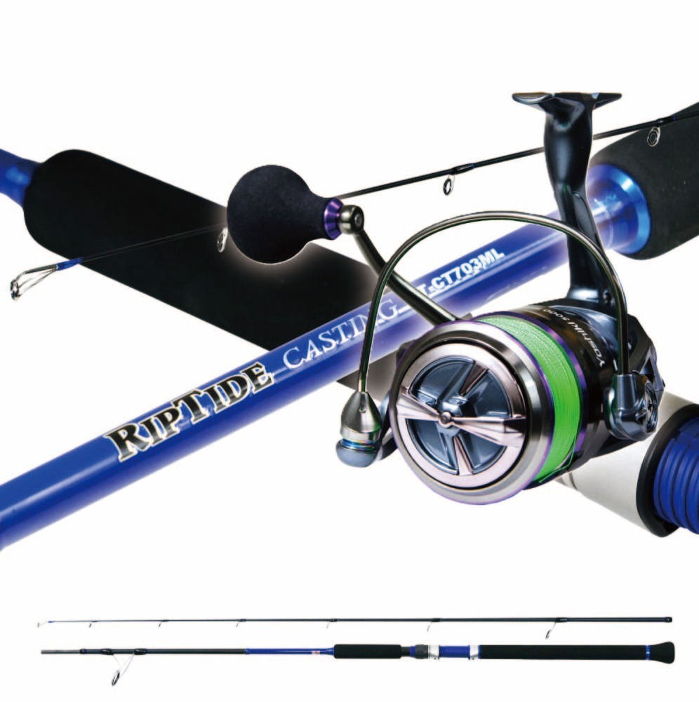 リップタイド オフショアキャスティングセット リップタイド キャスティング CT703ML＆YOSHIKI XE5000 3号200m付 (riptideset-003)｜リップタイド キャスティング オフショア シイラ カツオ メジ キハダ サワラ ブリ