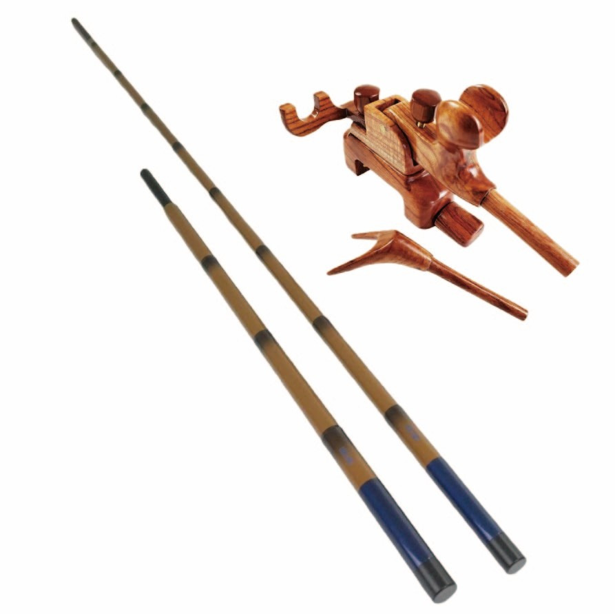 芳技 (よしわざ) 竿掛け 1本半物 口巻＆カリン大砲万力（大）セット（saokakeset50）｜ヘラブナ へらぶな 玉の柄 笛巻 万力 ヘラ 管理池 釣り堀