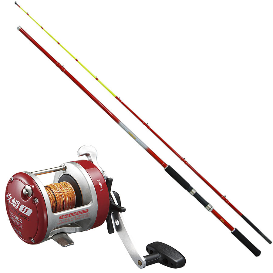 船タコ・堤防タコ釣り入門 ロッド＆リールセット タコVX２ 240 ＆ 両軸リール 攻蛸2 PEライン8号50m付 (takoset-33)｜タコ釣り セット タコ  船タコ 丘タコ 釣り
