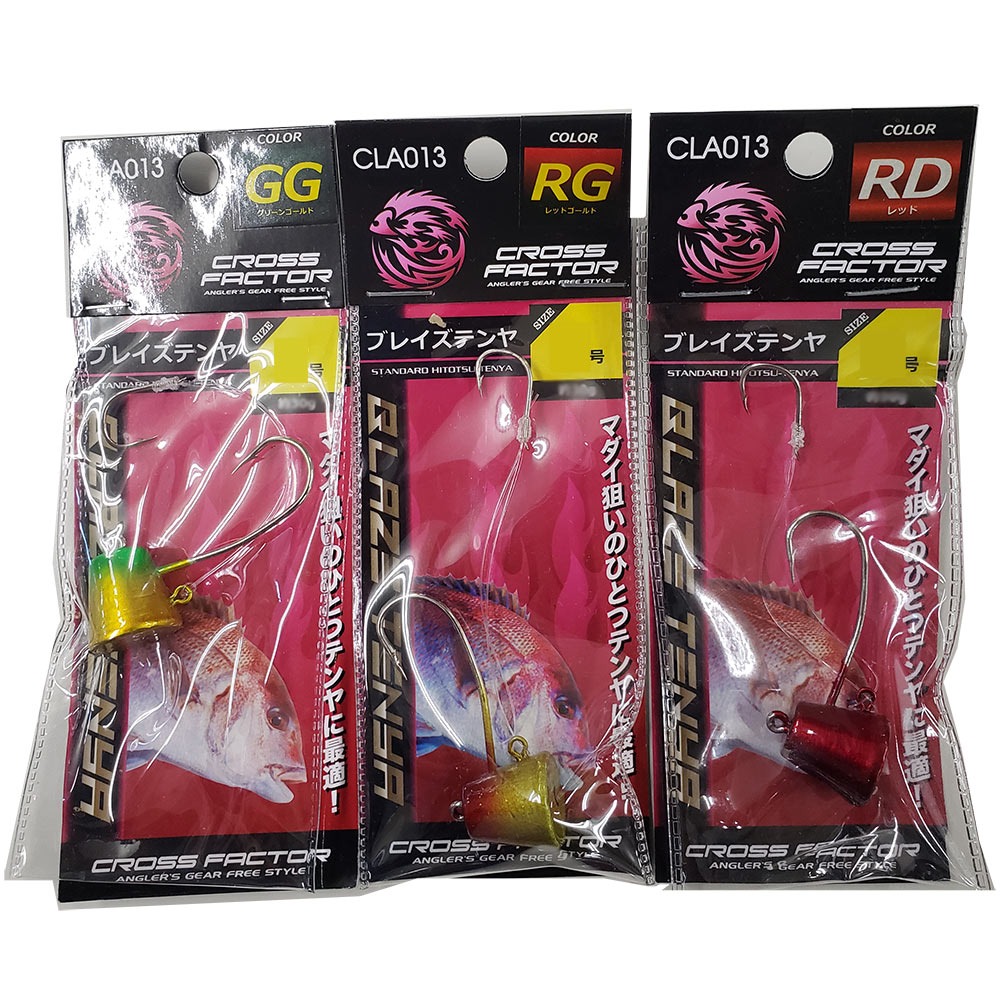 PROMARINE CLA013-25 サイコブレイズテンヤ 25号 3点セット【レッド、レッドゴールド、グリーンゴールド】(ten25set-09)[M便 1/6]｜タイテンヤ ヒトツテンヤ 真鯛 マダイ 鯛