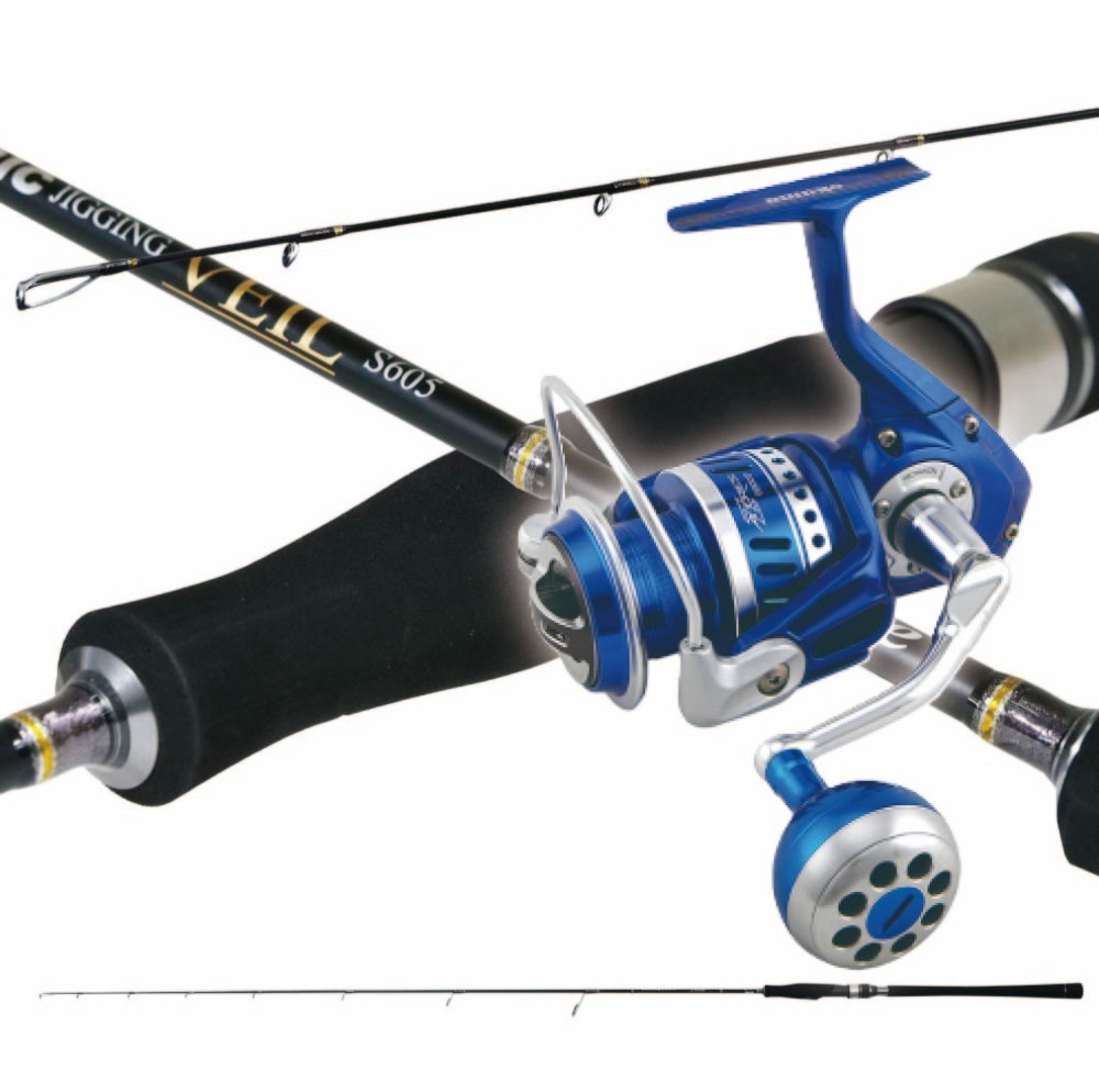 ゴクスペジギングロッドVEILセット ゴクダイナミック JIGGING VEIL S605＆オクマ  アゾレス 8000P (veiljigingset-003)｜ゴクスペ ヴェイル 青物 ブリ ハマチ カンパチ サワラ ヒラマサ おり釣具 ジギング オクマ ゴクスペ