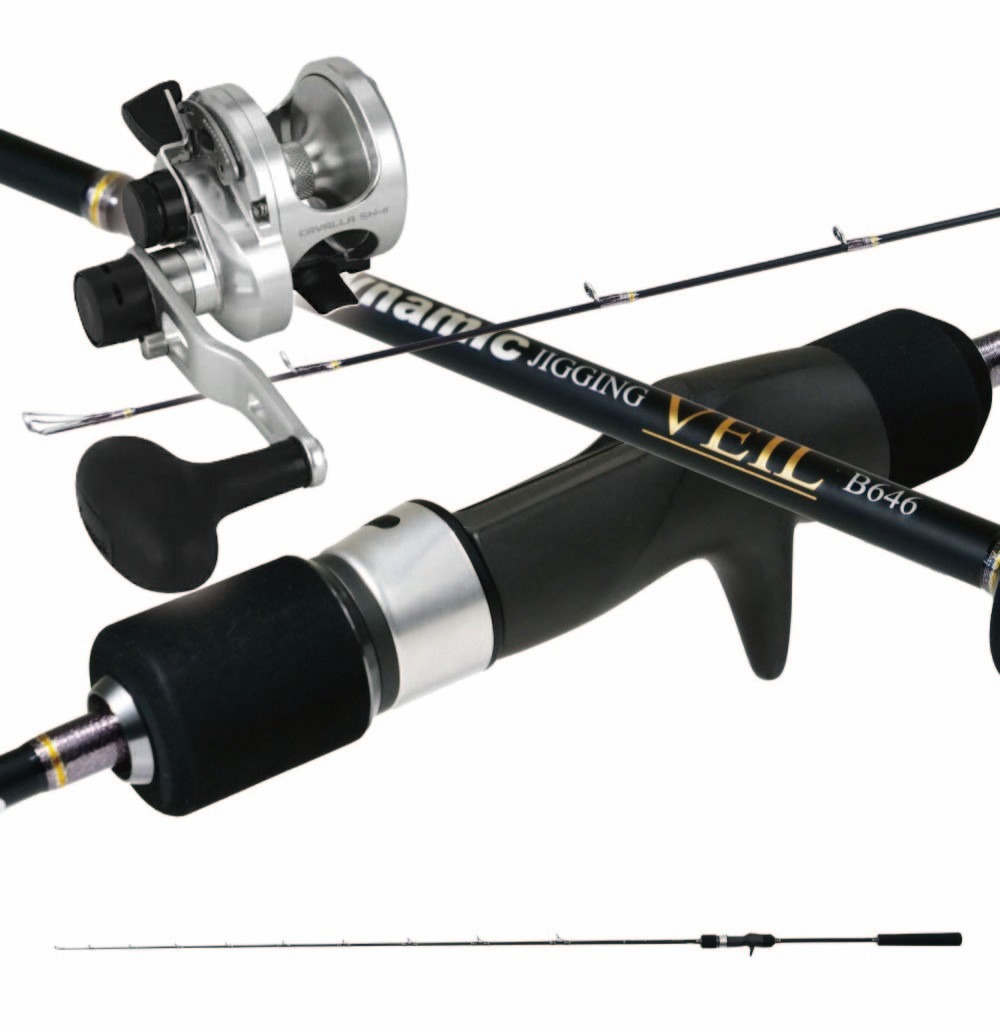 ゴクスペ ゴクダイナミック JIGGING VEIL B646＆オクマ CAVALLA(カバラ) CAV-12 2 LX(J) 左ハンドル ジギングセット (veiljigingset-006)｜ゴクスペ ヴェイル 青物 ブリ ハマチ カンパチ サワラ ヒラマサ おり釣具 ジギング オクマ ゴクスペ