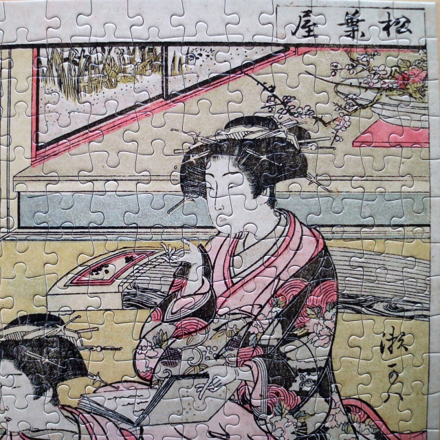 北尾重政 勝川春章-青楼美人合姿鏡 松葉屋 大型ジグソーパズル 500ピース