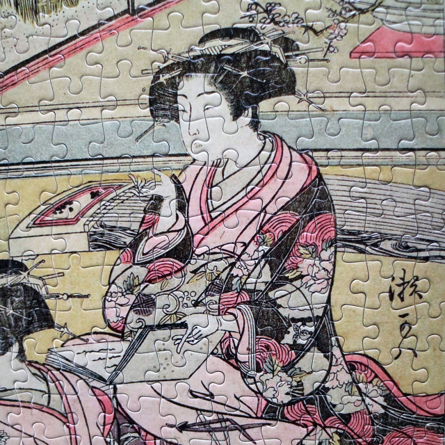 北尾重政 勝川春章-青楼美人合姿鏡 松葉屋 大型ジグソーパズル 500