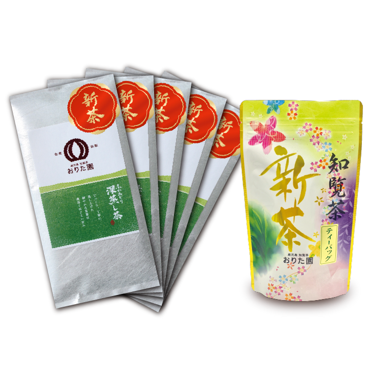 深蒸し新茶 5本・新茶ティーバッグ1本　 6本セット 自宅用