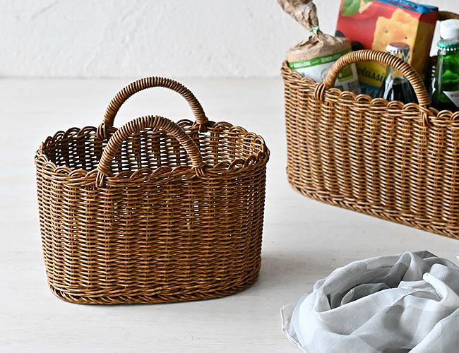 ユティル オーバルハンドルバスケット