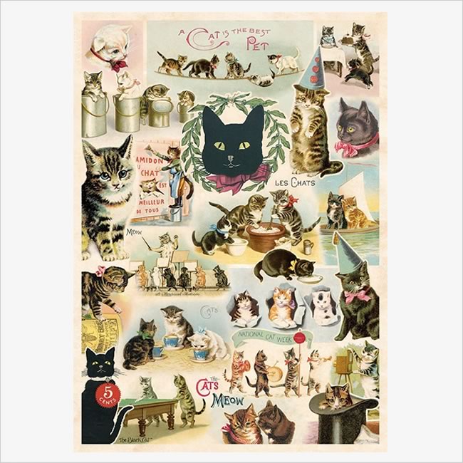 Cavallini & Co. ポスター キャットコラージュ