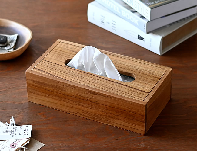 Teak Wood ティッシュケース