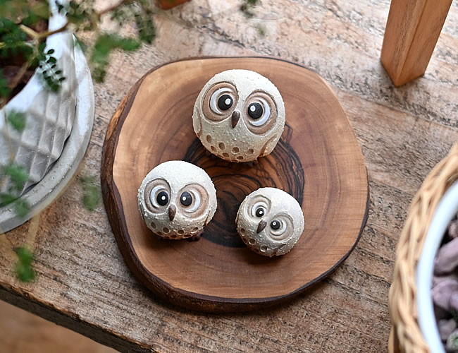 信楽焼 まんまる ちびふくろう