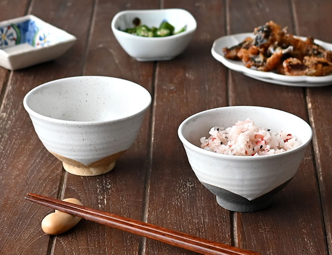 風花 粉引き茶碗