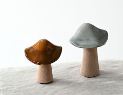 陶器のキノコオブジェ