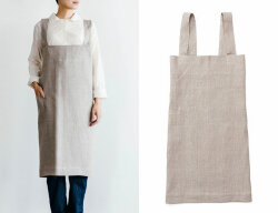 fog linen work スクエア クロスエプロン ナチュラル *