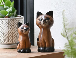 アカシア 木彫りネコ