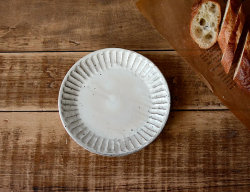 粉引削ぎ目 取皿