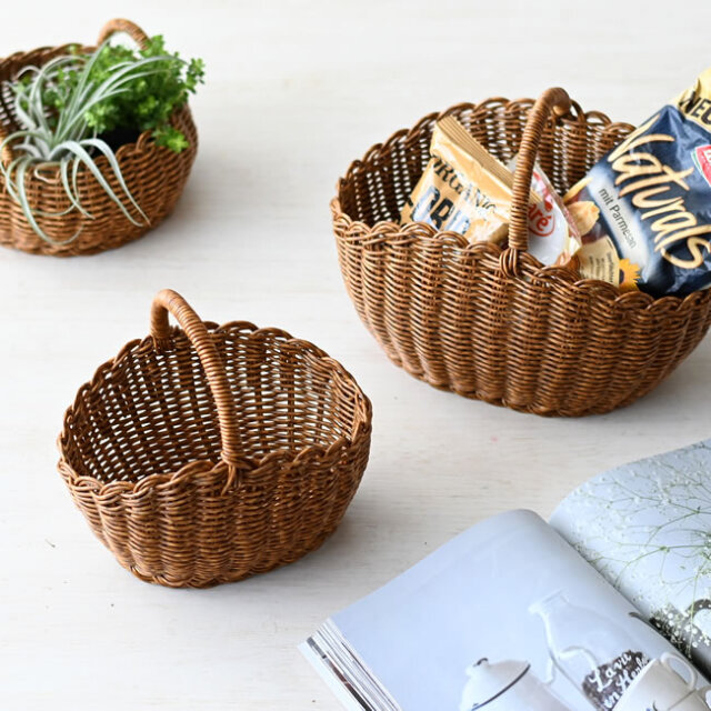 シー手編みバスケット 収納用仕切り付き デザートスナック用 多目的ナッツフルーツ入れ 家用インテリア収納 2段フルーツバスケット、キッチン用ワイヤー  バスケット、野菜果物スナック収納、食材ディスプレイ、キッチンリビングルームに最適 大容量 タッキング キッチン ... 果物スタンド 籐製フルーツバスケット（ハンドル付き）編み込みラウンドフードサービングバスケット（ホームデコレーションバスケット）