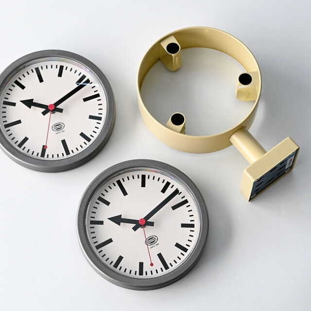 DULTON ダブルフェイスクロック 両面ウォール時計 コンパクト RAW