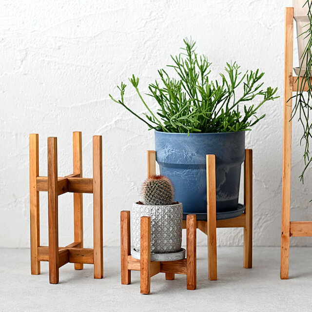 ルート66デザイン プランター 木製スタンド付き ルート66デザイン プランター 木製スタンド付き ルート66