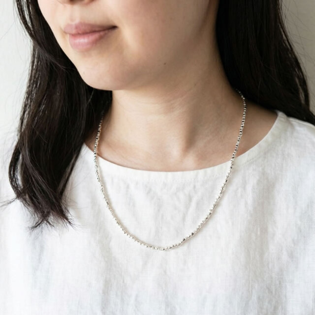 手仕事の風合いを楽しむビーズネックレス Sサイズ fog linen work