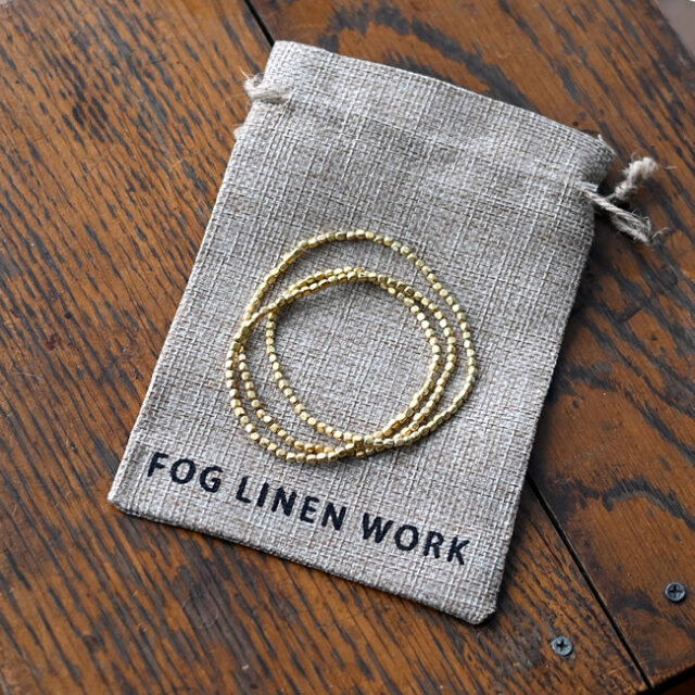 手仕事の風合いを楽しむビーズネックレス Sサイズ fog linen work