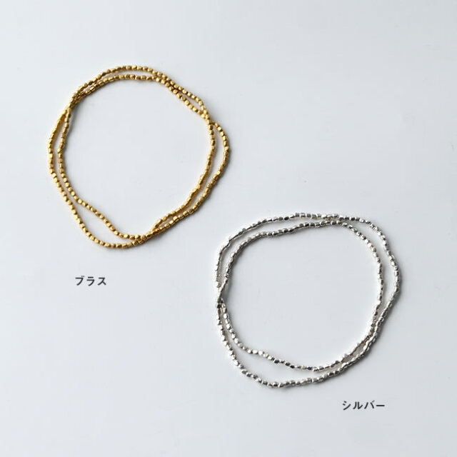 手仕事の風合いを楽しむビーズネックレス Sサイズ fog linen work