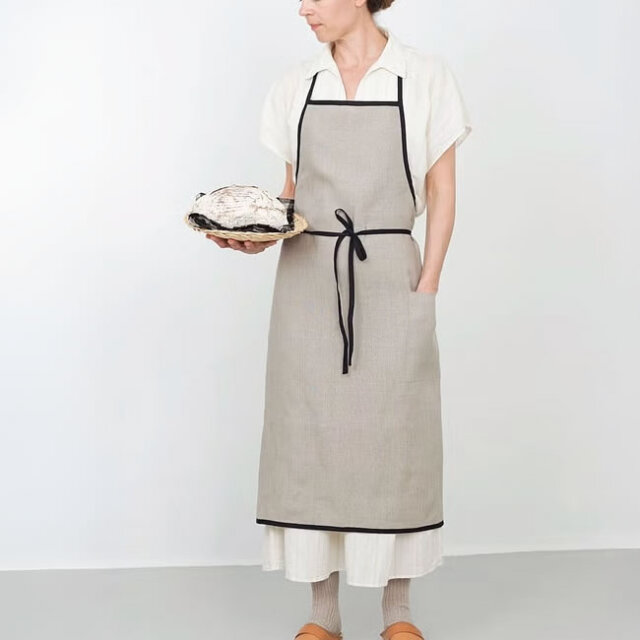 fog linen work パイピングエプロン ナチュラル ｜ ゼネラルストア オルネ