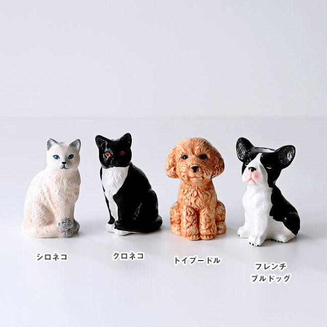 FURRY FRIENDS ミニベース 動物モチーフの陶器製フラワーベース