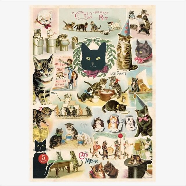 Cavallini & Co. ポスター キャットコラージュ